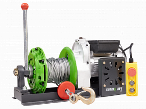 Лебедка KCD-M 400кг, 30м, U=220 В электрическая  монтажная с рычагом Euro-Lift